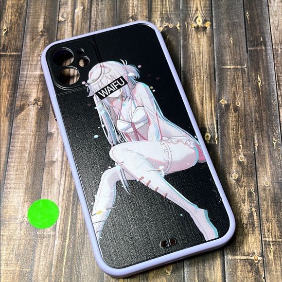 5for$10 Black Purple Frame IPhone 11 IPhone Xr Phone Case Waifu Cute Anime - Picture 1 of 4